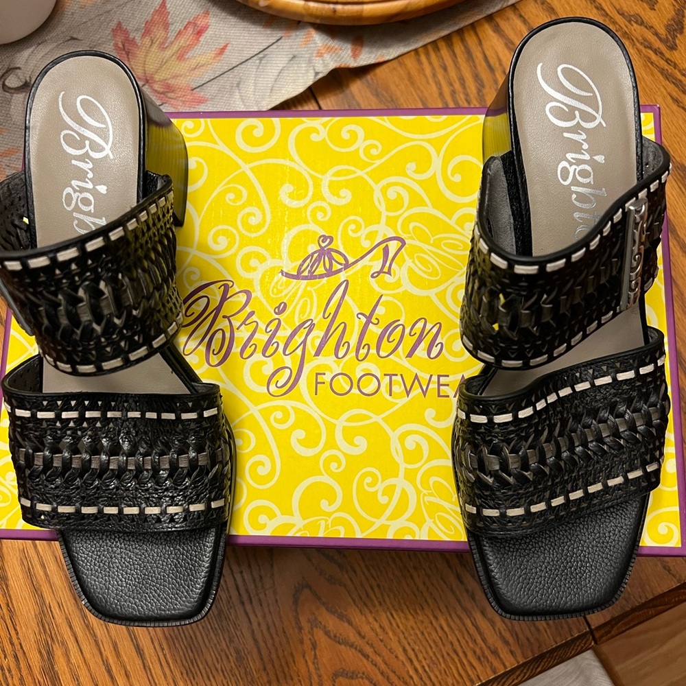 Brighton Black Leather Tonia Sandal